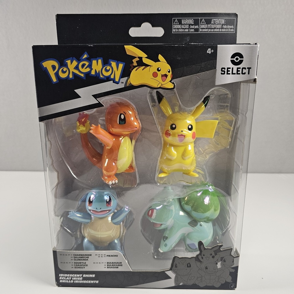 Pokemon Select Series 1 Iridescent Shine 4 Figure Set Pikachu Charmander NIB